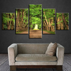 Green Forest Trees Pathway Landscape Wall Art Canvas Printing Decor