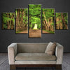 Image of Green Forest Trees Pathway Landscape Wall Art Canvas Printing Decor