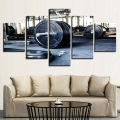 Gym Barbells Weightlifting Motivation Wall Art Canvas Printing Decor