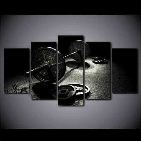 Gym weights Black-White Wall Art Canvas Printing Decor