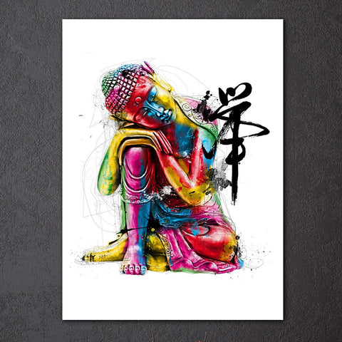 Zen Colorful Buddha Meditation Wall Art Decor Canvas Printing - BlueArtDecor