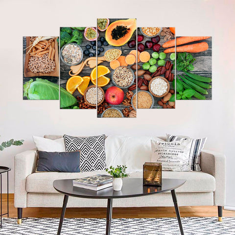 Healthy Foods Fruit Vegetables Wall Art Canvas Printing Decor