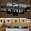 Image of Hikers On Snow Mountain Wall Art Canvas Printing - 5 Panels