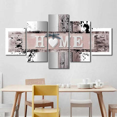 Home Abstract with Heart Wall Art Canvas Printing Decor