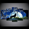Image of Howling Wolf Full Moon Night Wall Art Canvas Printing Decor