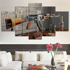 Insides of an AK-47 Anatomy Wall Art Canvas Printing Decor