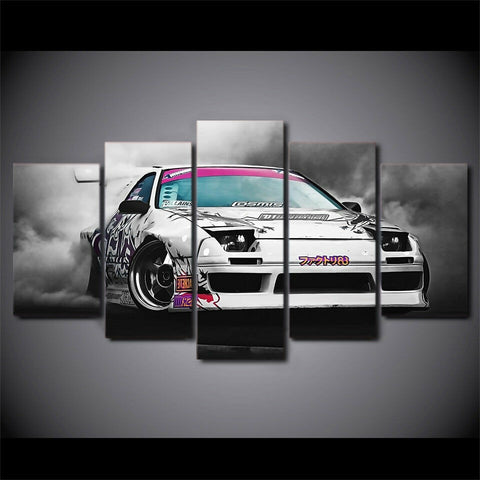 Japanese Mazda RX-7 Drift Car Wall Art Canvas Printing Decor