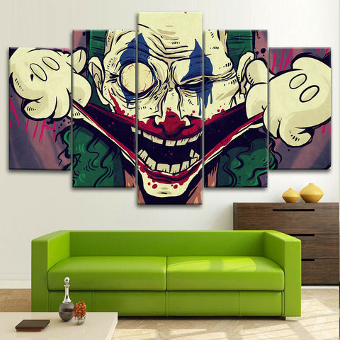 Joker Mad Clown Villain Wall Art Canvas Printing Decor