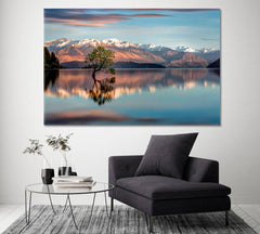 Lake Wanaka Tree New Zealand Wall Art Decor Canvas Printing-1Panel
