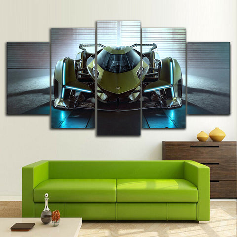 Lamborghini Lambo V12 Car Green Wall Art Canvas Printing Decor