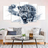 Image of Leopard Watercolor Black and White Animals Wall Art Canvas Printing