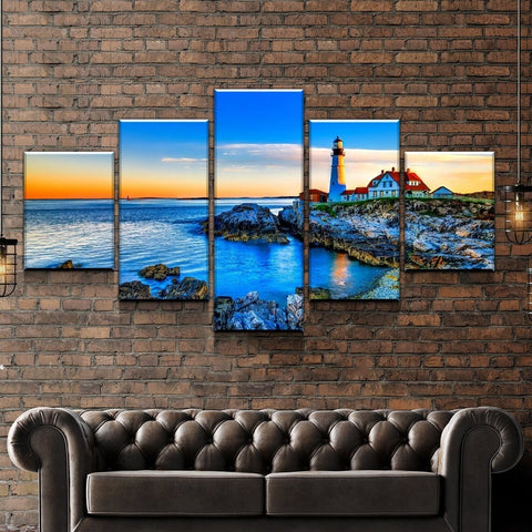 Lighthouse in the Distance Wall Art Canvas Printing Decor