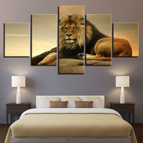 Lion The King Of Beasts Jungle Wall Art Canvas Printing Decor