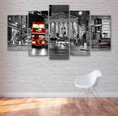 London Bus By Night Wall Art Canvas Printing Decor