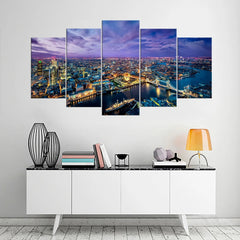 London Skyline at Night Cityscape Wall Art Canvas Printing Decor