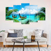 Image of Long Tail Boats Ocean Tropical Beach Wall Art Canvas Printing Decor