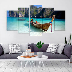 Longtail Boat of Phuket Blue Ocean Wall Art Canvas Printing Decor