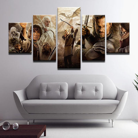 Lord Of The Rings Character Collage Wall Art Canvas Printing Decor
