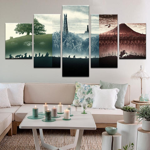 Lord Of The Rings Trilogy Inspired Wall Art Canvas Printing Decor
