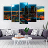 Image of Los Angeles Sunset Cityscape Wall Art Canvas Printing Decor