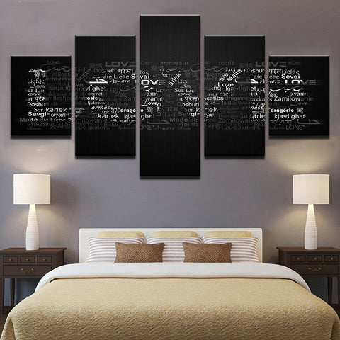 Love Letters Multilingual Fonts Wall Art Canvas Printing Decor