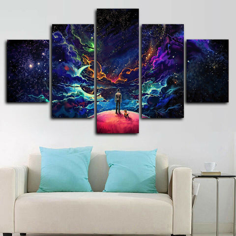 Luminous Space Journey Stars Galaxy Wall Art Canvas Printing Decor