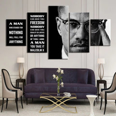 Malcolm X Inspirational Quotes Wall Art Canvas Printing Decor
