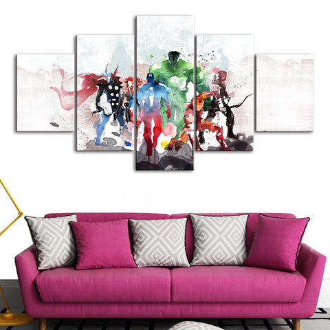 Avengers Watercolor Comics Wall Art Canvas Printing Decor