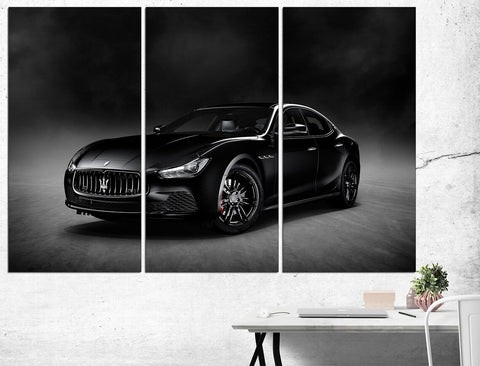 Maserati Sport Black Car Wall Art Canvas Printing Decor