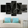 Image of Mercedes Benz Logo Black Wall Art Canvas Printing Decor