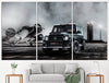 Image of Mercedes Brabus Car vs Classic Airplane Wall Art Canvas Printing Decor