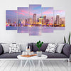 Image of Miami at Twilight City Skyline Wall Art Canvas Printing Decor