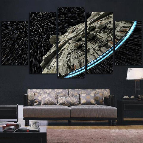 Millennium Falcon Light Speed Star Wars Wall Art Canvas Printing