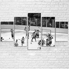 Miracle on Ice 1980 Hockey Black and White Wall Art Canvas Printing Decor