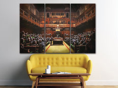 Monkeys Devolved Parliament Wall Art Canvas Printing Decor