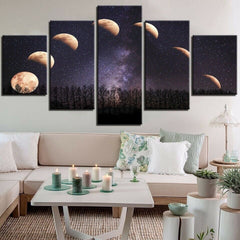 Moon Night Lunar Eclipse Wall Art Canvas Printing Decor