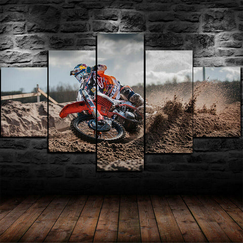 Motocross Dirt Bike Racing Wall Art Canvas Printing Decor