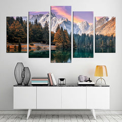 Mountain Lake Nature Park Wall Art Canvas Printing Decor