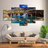 Image of Mountain Waterfall Lagoon Landscape Wall Art Canvas Printing Decor