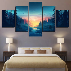 Mountain Wilderness Sunset Bliss Wall Art Canvas Printing Decor