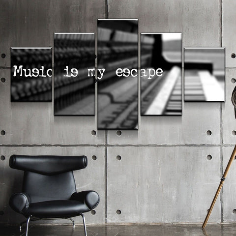 Music is My Escape-Quote Wall Art Canvas Printing Decor