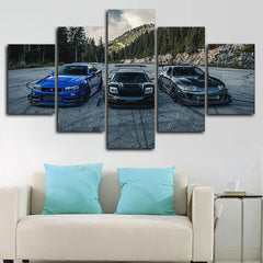 NSX vs Skyline R34 vs Supra Wall Art Canvas Printing Decor