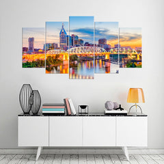 Nashville Tennessee Skyline Cityscape Wall Art Canvas Printing Decor