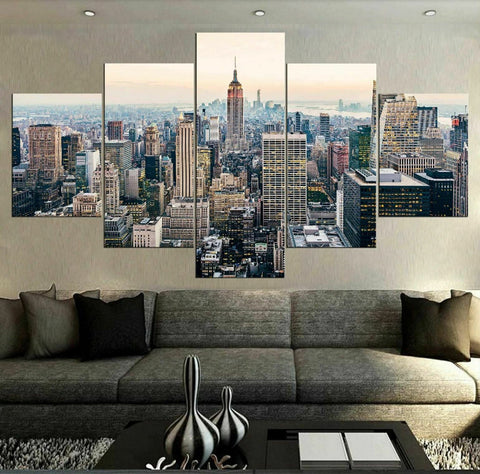 New York Modern City Skyview Wall Art Canvas Printing Decor