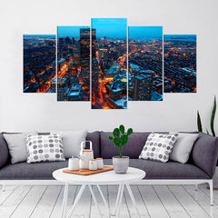 Night Boston Massachusetts Cityscape Wall Art Canvas Printing Decor