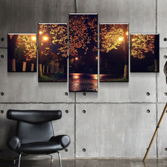 Night Fall Park Walking Wall Art Canvas Printing Decor