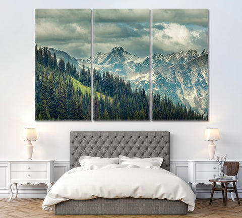 North Cascade Range Fine Wall Art Canvas Printing Decor-3Panels