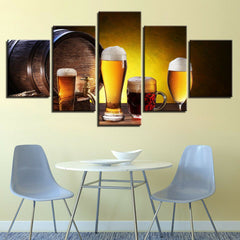 Oak Barrel Beer Dispenser Wall Art Canvas Printing Decor