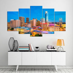 Oklahoma Downtown Cityscape Wall Art Canvas Printing Decor