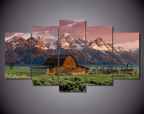 Old Barn Grand Teton Nature Wall Art Canvas Printing Decor